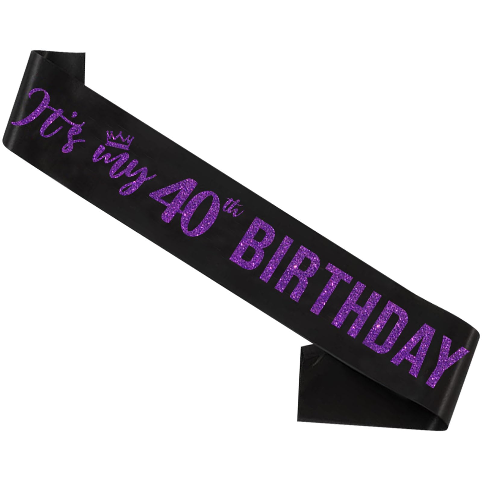 It’s My 40th Birthday Sash,40th Birthday Sash for Women,Glitter Letter 40th Birthday Sash for Girls,Happy 40th Birthday Party Decorations,Black and