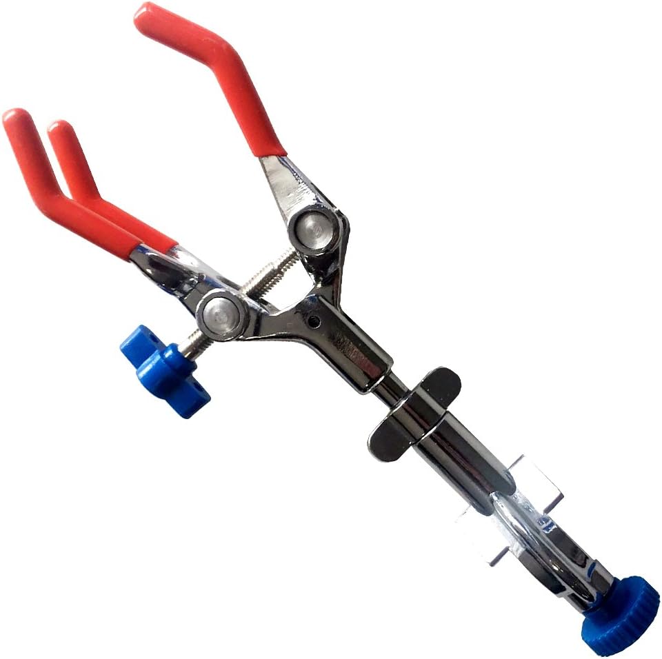 OESSLab Clamp 3 Prong Finger Style Laboratory 360°Swivel Type Rubber-Coated Head