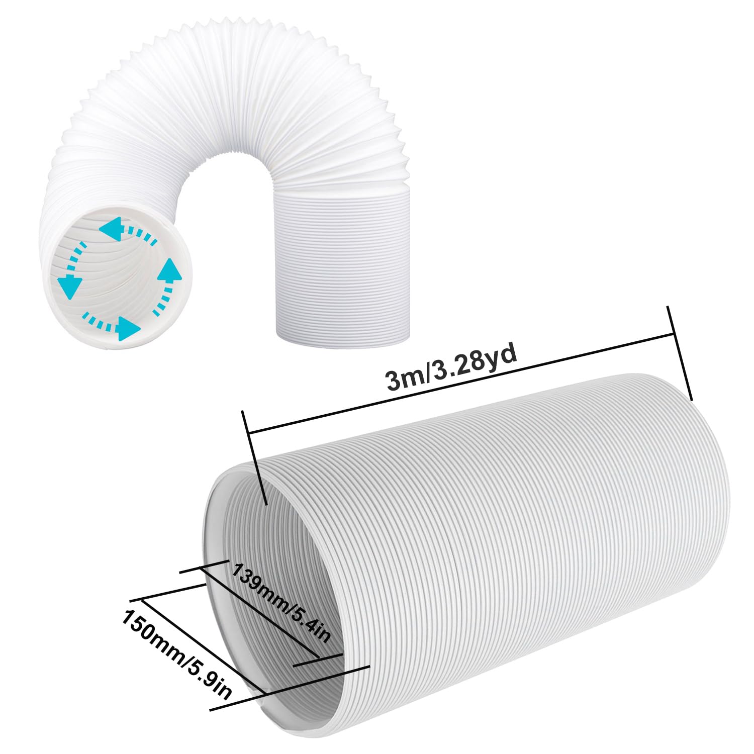 Sanivesk buis flexibel PVC wit 150 mm 3 meter kopen? Luchtafvoerbuizen & -hulpstukken