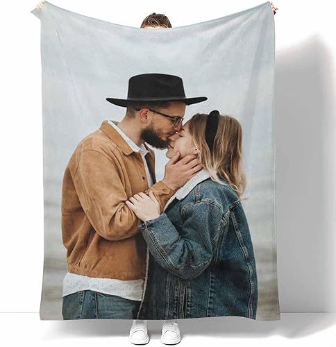 Miniatura 2 de D-Story Manta personalizada con imagen personalizada fabricada en Estados Unidos, 1 manta de fotos personalizada para madres, padres, Navidad, día