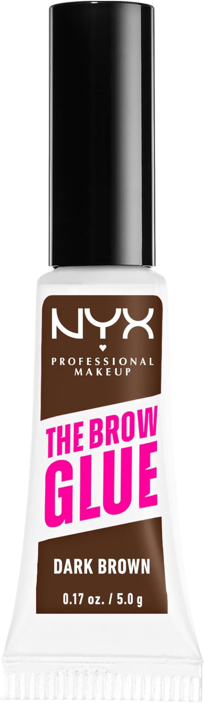 Brow Gel, The Brow Glue, Tinted Eye Brow Gel, Instant Brow Styler for Laminated Brow Look with 24 Hour Extreme Hold, Waterproof, Non-Sticky and Transparent, Dark Brown
