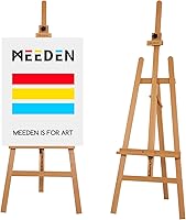MEEDEN Solid Beechwood Adjustable Art Easel Stand - Holds Canvas up to 43", Height 57"-76" for Adults, Students, Studios - Natural Wood