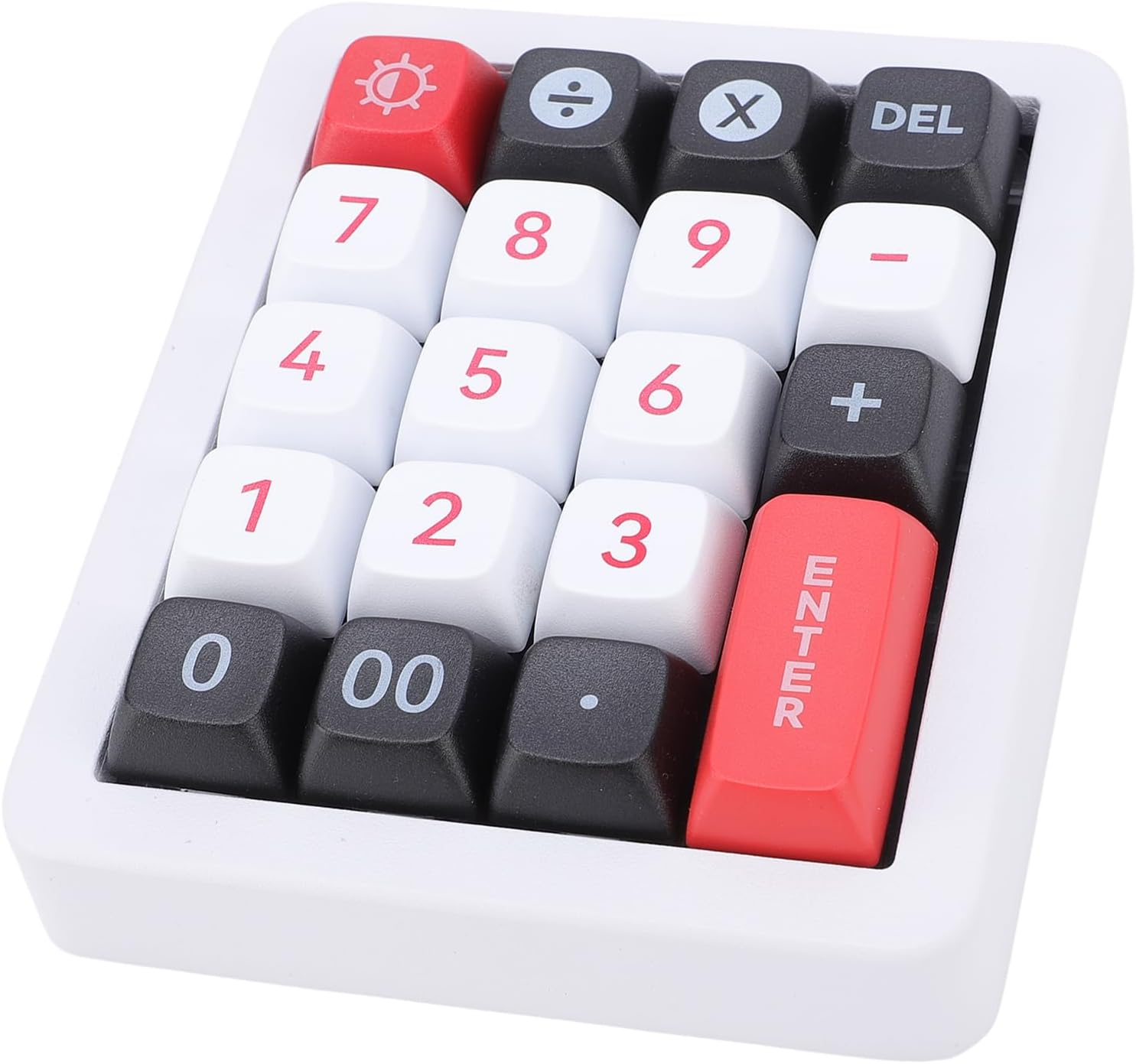 Tangxi Wired Mechanical Number Pad, 19 Keys Hot Swappable Numpad with RGB LED Backlit, Linear Red Switch, One Hand Programmable Macro Numeric Keypad for Laptop PC (White)