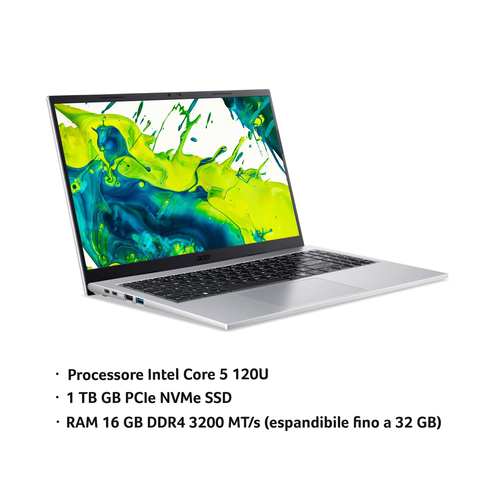 Acer Aspire Go 15 AG15-72P-54CZ Notebook, Intel Core 5 120U, 16GB RAM, 1024GB SSD, 15.6" FHD, Windows 11 Home