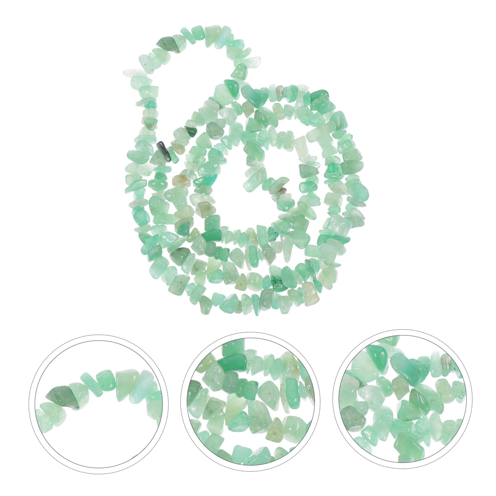 Lurrose Schmuckperlen Aus Natürlichem Kristall Stränge Grüne Edelstein-chipperlen Für Armbänder Halsketten Und Kreative Bastelprojekte