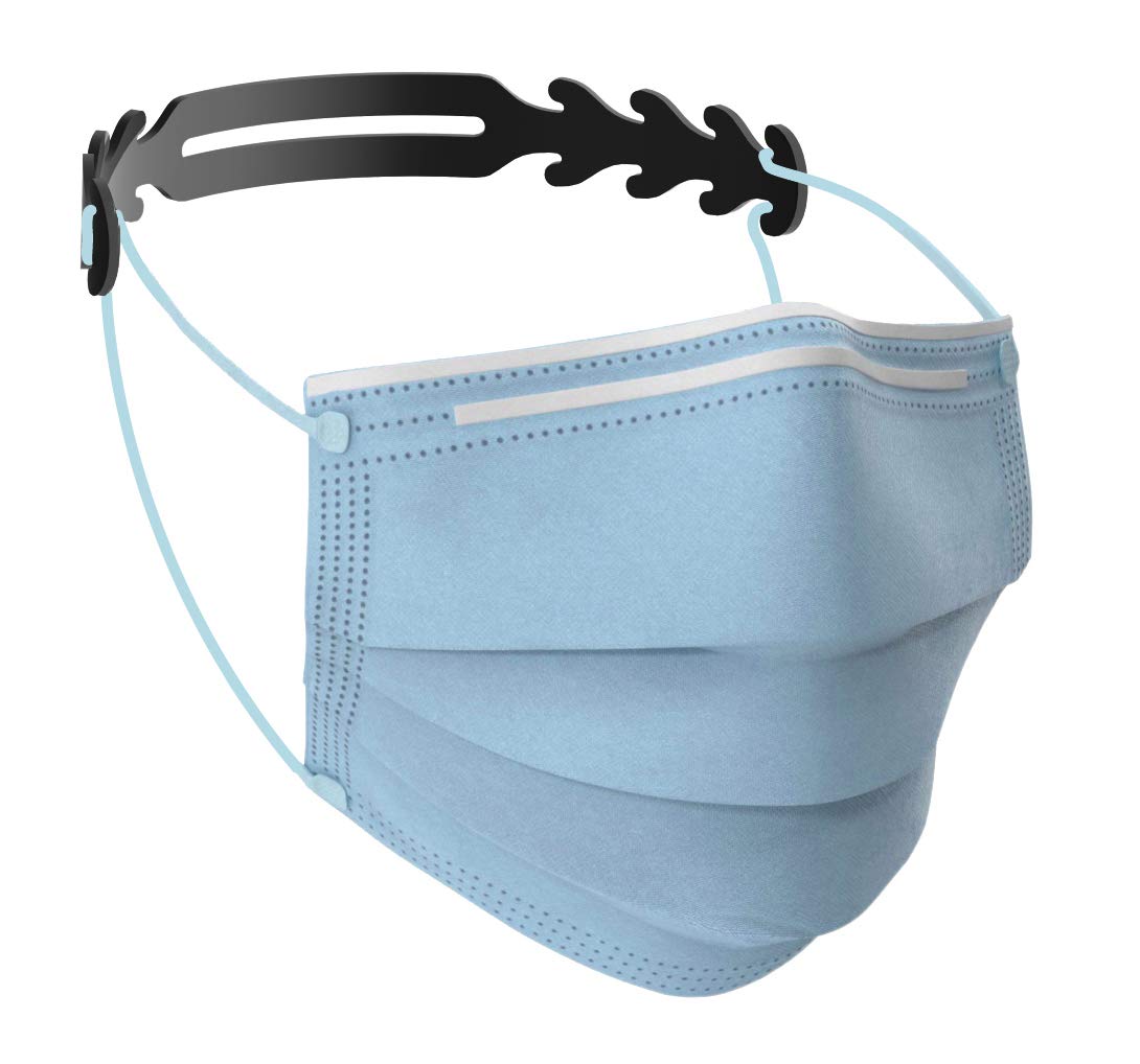 200ud Terapack. Salvaorejas sujeta mascarillas. Protectores de orejas. Extensor de mascarilla. Negro. 200 unidades.