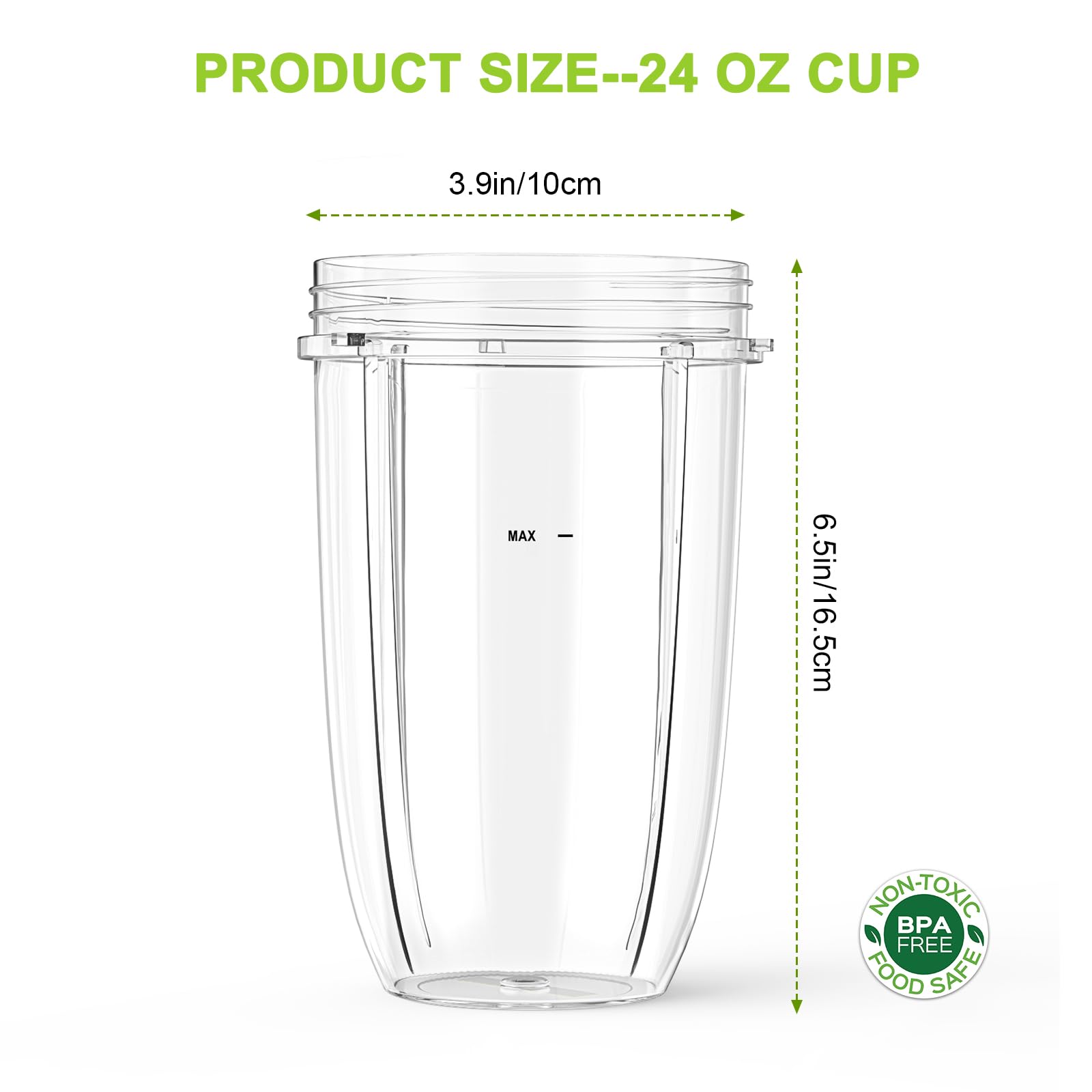 Confezione da 2 Bicchieri da 24 oz di Ricambio Compatibili con NutriBullet da 600 W e 900 W Serie con Lame di Estrazione