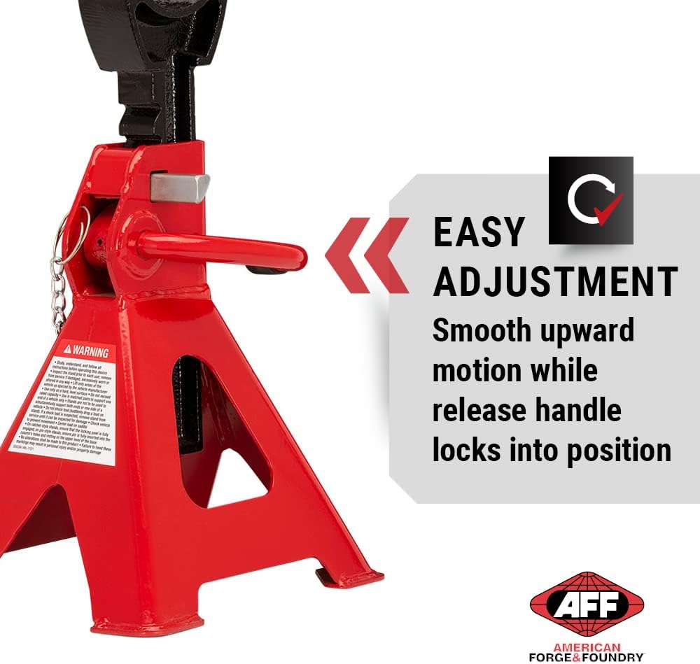 AFF 3 Ton Jack Stand Set - Heavy Duty Ratchet Style Jack Stands - Pair