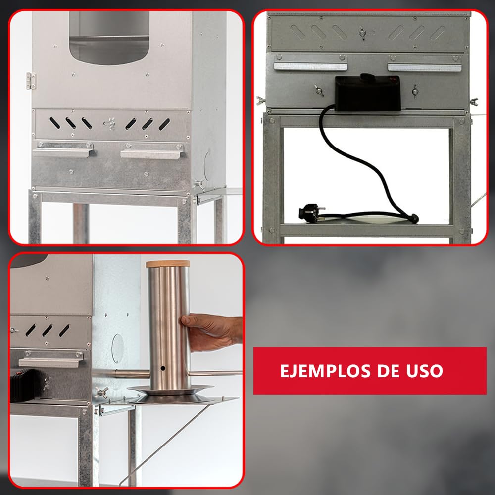 ITA Mesa para Ahumador - Acero Aleado - Soporte Práctico para Ahumador 45x28x40/65 cm - Directamente del Fabricante, Hecho en la UE - Mesa para Ahumadores y Armarios de Ahumado