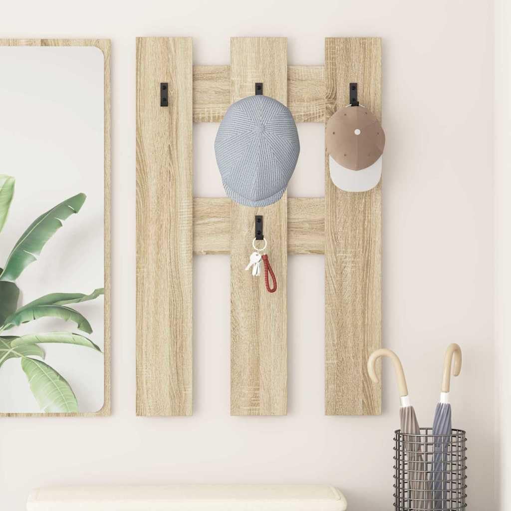 Montowany na ścianie stolik nocny, uchwyt ścienny, dąb Sonoma, materiał drewnopochodny, 65 x 3 x 100 cm, prostokątny, schowek, regał ścienny, regał wiszący, regał wiszący, do przedpokoju i