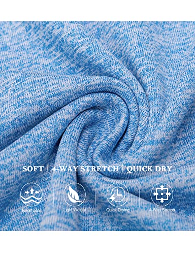 Tanst Sky Women's Golf Shirt, Sleeveless Tennis Tops For Women Zip Up Running Yoga Beach Round Collar Quick Drying Banded Pilate Tunic For Leggings Workout Tank Blue Large #TOP3