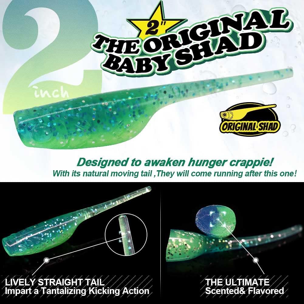 Crappie-Baits- Plastics-Jig-Heads-Kit-Shad-Minnow-Fishing-Lures-for Crappie-Panfish-Bluegill-40 &135 Piece Kit