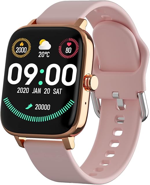 KAKTIN Smart Watch, Watches for Men Women Answer/Make Call, Fitness Tracker Activity with Heart Rate Sleep Monitor Calorie Step Counter, Smartwatch 1.7" Full Touch Compatible Android & iOS (Pink)