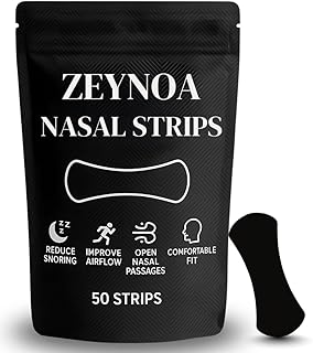 50 PCS Extra Strength Nose Strips for Sleeping, Snore Strips & Snoring Aids – Strong Adhesive, Hypoallergenic, Sweat Resistant – Drug-Free Breathing & Nasal Congestion Relief for Adults