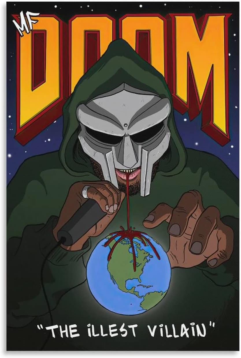 Rapper MF Doom Posters & Prints on Canvas Wall Art Poster For Room Decor Unframe 12x18inch(30x45cm)