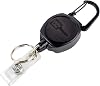 Lucky Line Key-Bak Sidekick Retractable Clip On Badge Holder 43461, Black