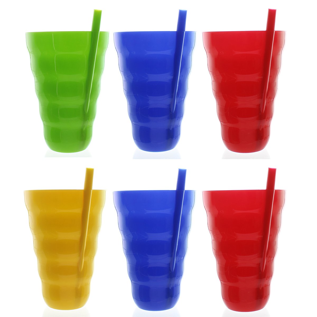 Arrow Plastic Sip-A-Tumbler/Cup with build in straw, 22 Oz/ 650 mL, Assorted