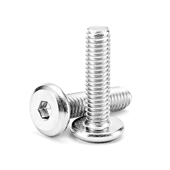 M4-0.7 x 12mm Flat Round Head Hex Socket Cap Screws Bolts, Furniture Screws, 304 Stainless Steel, Allen Hex Drive, Bright Finish, Metric Machine Fully Threaded, 100PCS