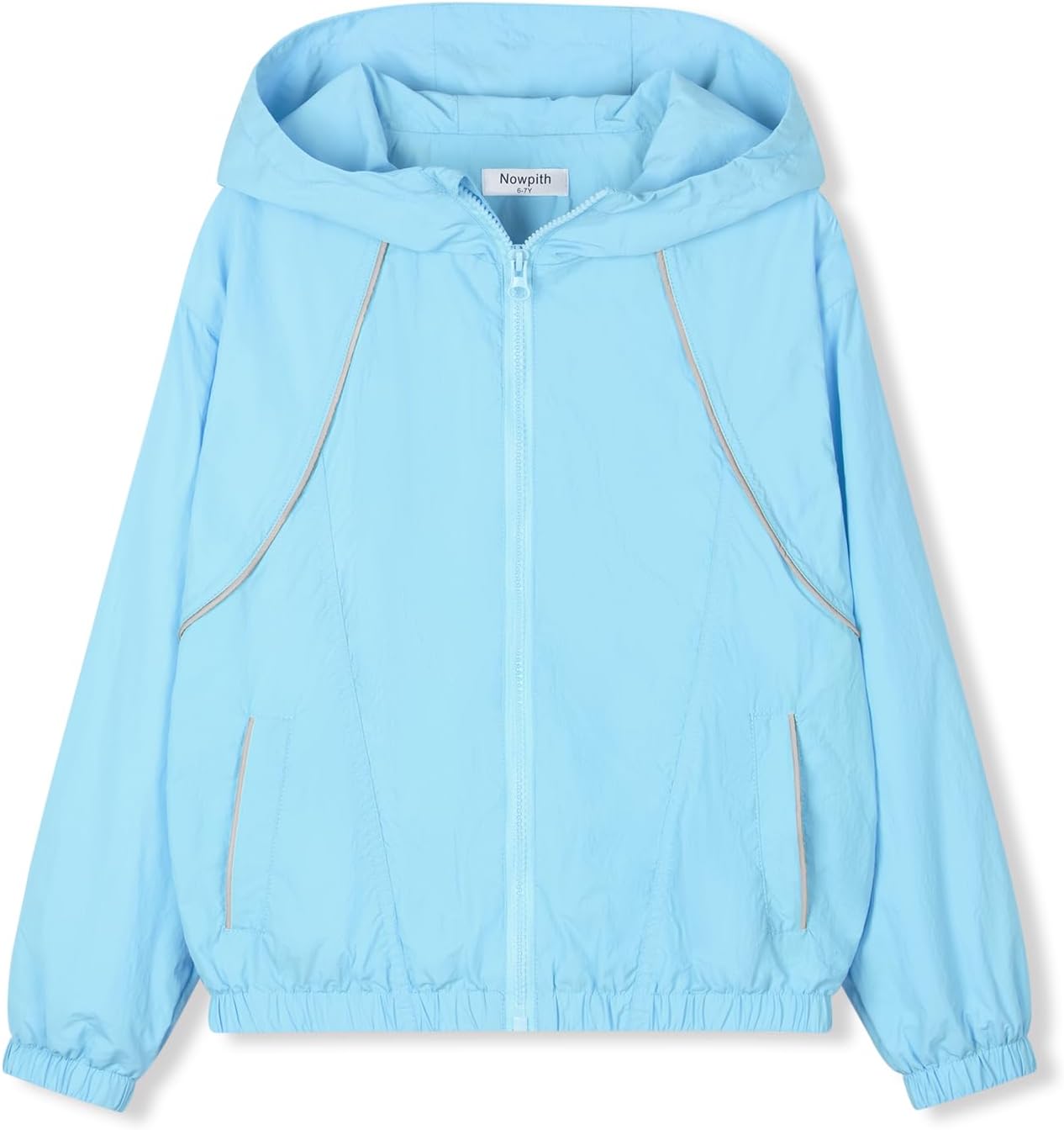 Girls Lightweight Hooded Jacket – Kids Waterproof Windproof Rain Jacket with Pocket