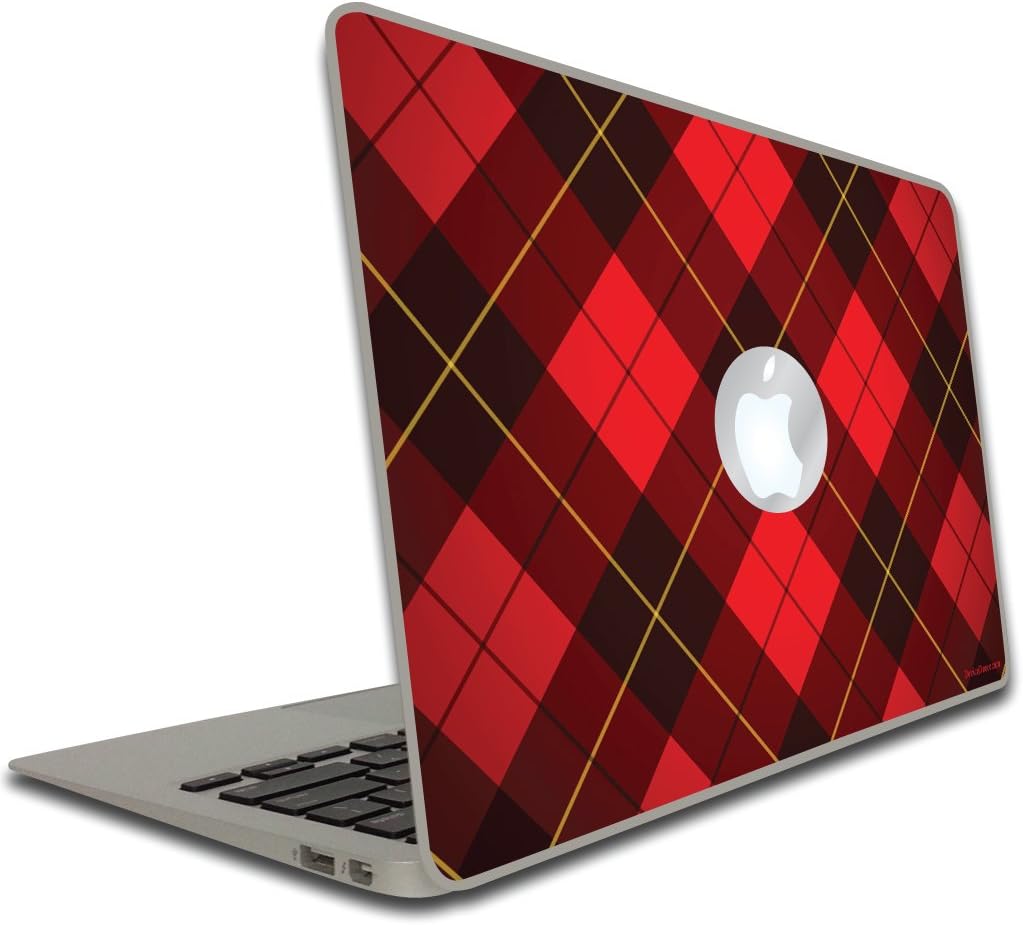 VictoryStore Electronic Device Vinyl Removable Skin Cover, Compatible with Air or Pro (13 inch) - Red Scottish Tartan Plaid Pattern