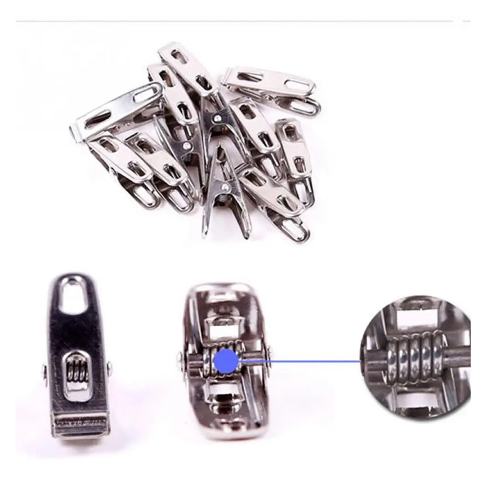 Metall-Wäscheklammern, 200 Stück, Wäscheklammern, Edelstahl, Waschklammern, Haushaltskleidung, Dichtungsclip, Hängestifte, Metallklemmen für Wäscheleine, Befestigung, Handtuch, Socken, Unterwäsche