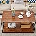 VECELO Modern Coffee Tea Double Storage Space Wooden Side/End Table, Cocktail, Brown