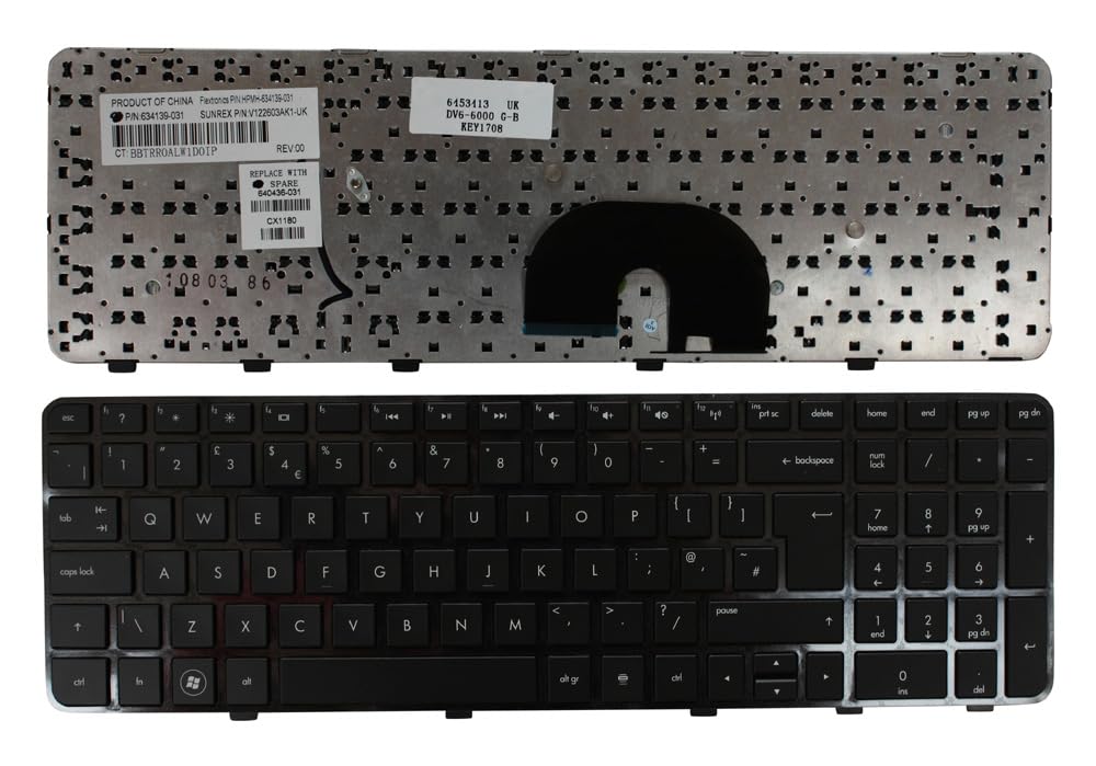 Tastiera Sostitutiva Per HP Pavilion G6-1321eg, Power4Laptops, Nero, Layout Regno Unito