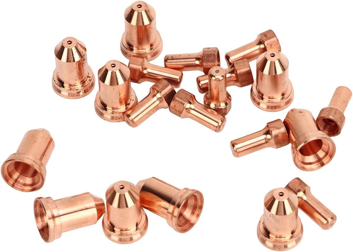 20PCS Plasma Electrode Tip Kit Brass Consumables for PT80 IPT-80 PTM-80 Plasma Cutters and Replacement Parts