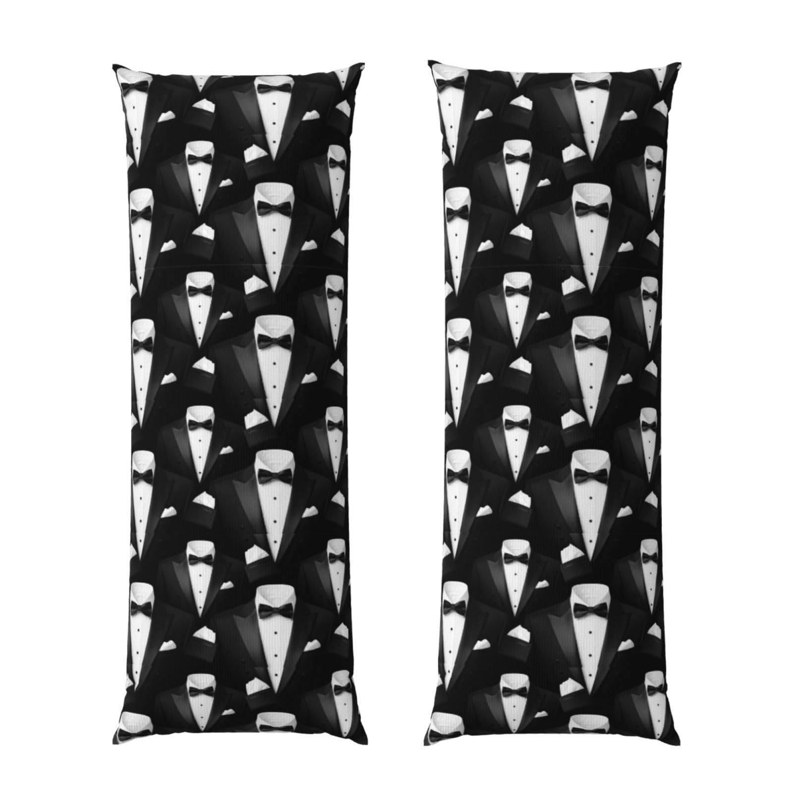 Body Pillow Cover 20x60 Black Tuxedo, Soft Microfiber Long Pillowcase with Zipper Closure, Breathable Protector for Bedroom Sofa Couch Sleeping