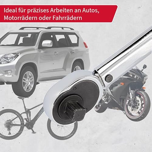 UNITEC Drehmomentschlüssel, Einstellbar von 40 bis 210 Nm, Antrieb 1/2\ Vierkant, mit Stecknüssen 17/19 mm und Verlängerung, Silber