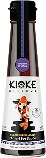 Kioke Reserve Tamari Soy Sauce | Small Batch Cedar Barrel Aged in Japan | Gluten-Free, All-Natural & Non-GMO | Authentic Japanese Tamari Sauce for Sushi, Marinades, Stir Fry & Dipping Sauces (4 oz)