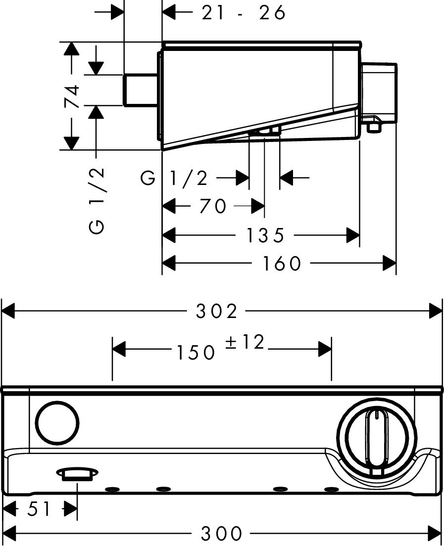 hansgrohe ShowerTablet Select Bateria termostatyczna prysznicowa 300, montaż natynkowy chrom, 13171000