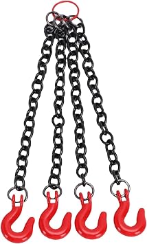 Alomejor RC Tow Hook with Chain, Metal Tow Chain with Hooks, 110 Scale Off Road Accessories for Crawler Cars and Bumper Cars Quad Hook