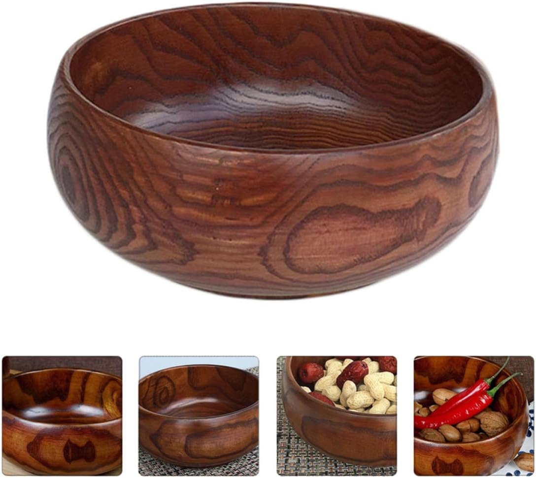 Wood Salad Bowl for Fruit, Nuts, Popcorn, Home Serving