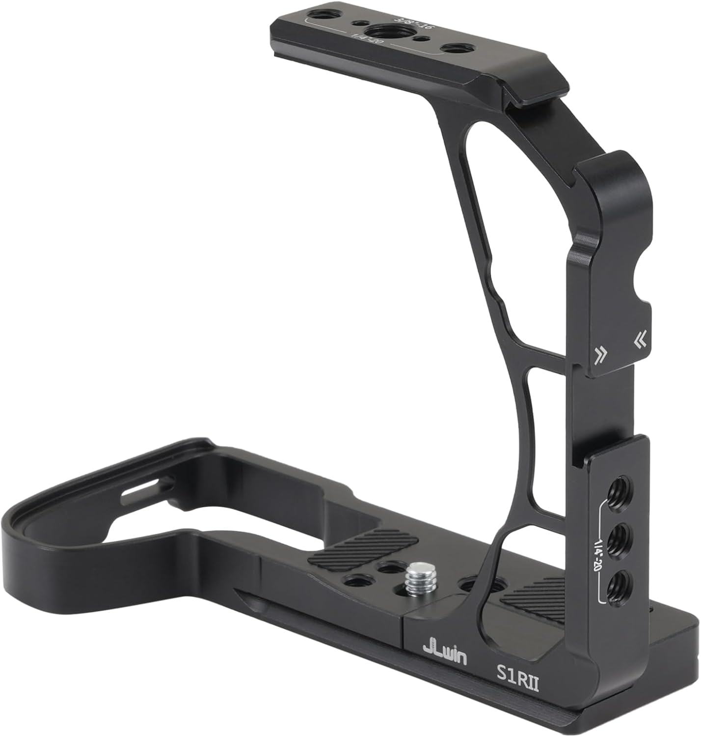 Half Camera Cage for Panasonic LUMIX S1R II / S1 II / S1 IIE, Built-in Arca-Swiss Quick Release Plate, NATO Rail, Cold Shoe, 1/4"-20 & 3/8"-16 Threaded Holes for Tripod Gimbal Stabilizer