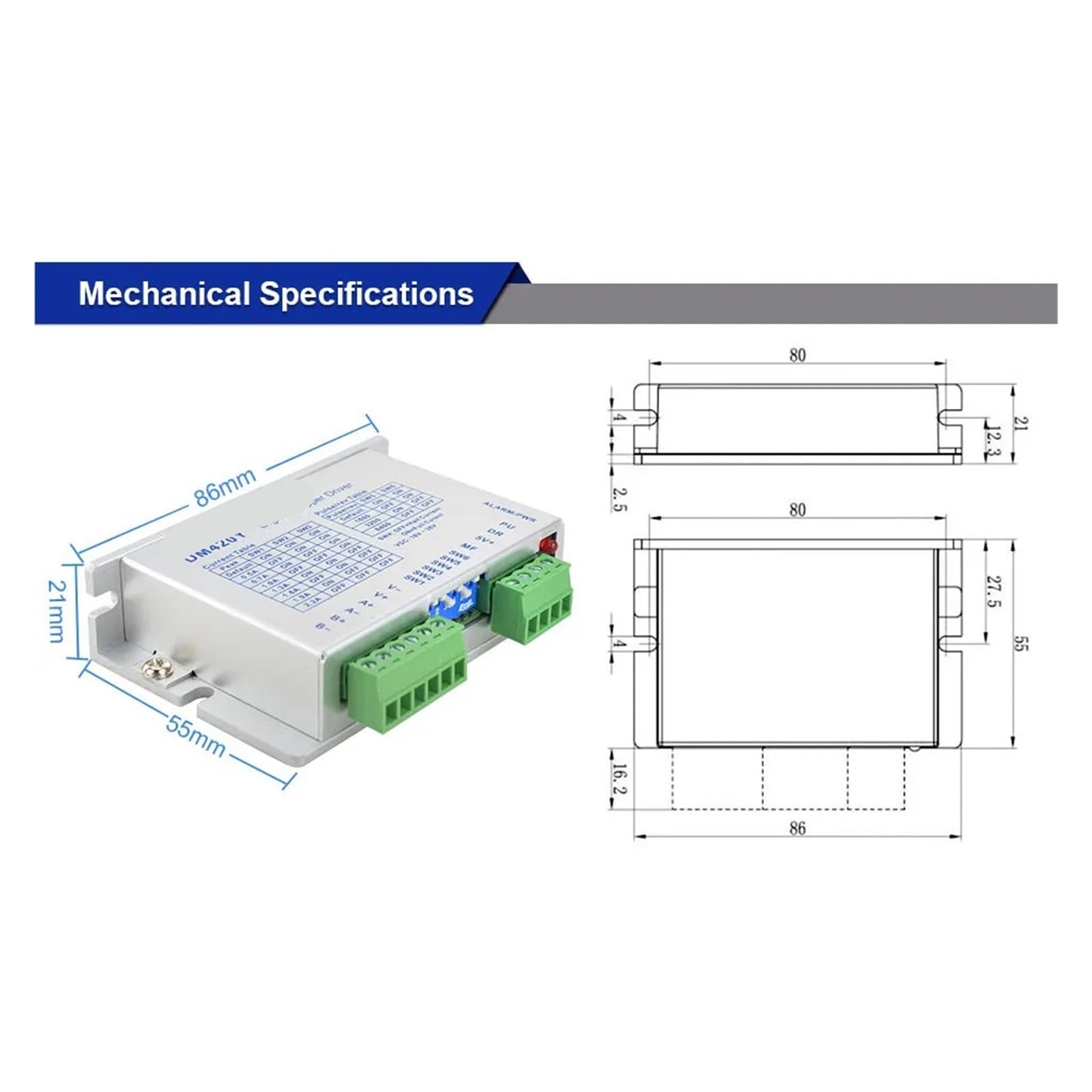 Controlador de motor paso a paso digital, DM420Y 0.3-2.2A 18V-36VDC Controlador de motor paso a paso de 2 fases for controlador paso a paso nema 17/23