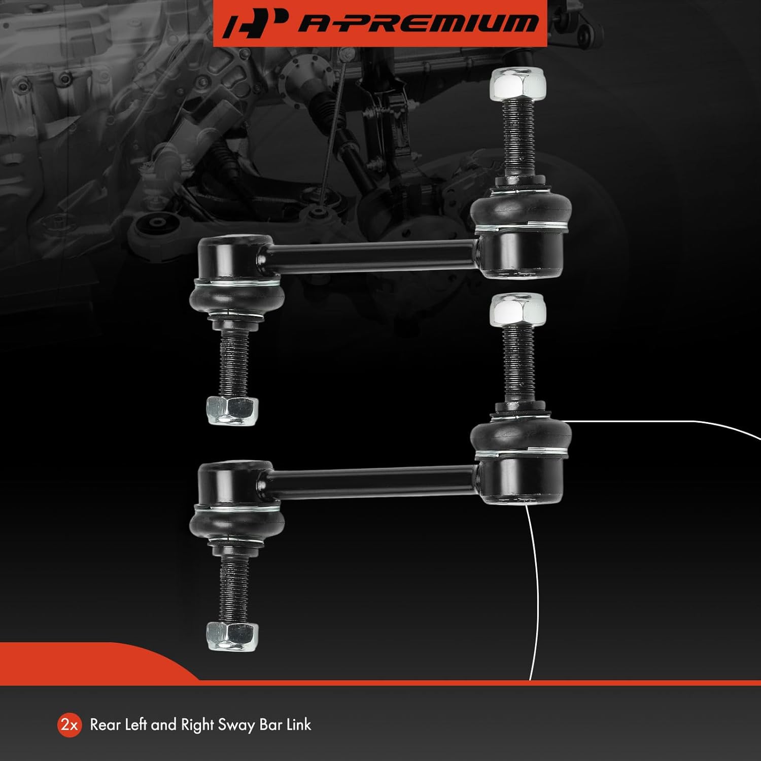 A-Premium 2 x Rear Sway Bar Links Stabilizer Bar Links, Compatible with Hummer H3 2006-2010, H3T 2009-2010
