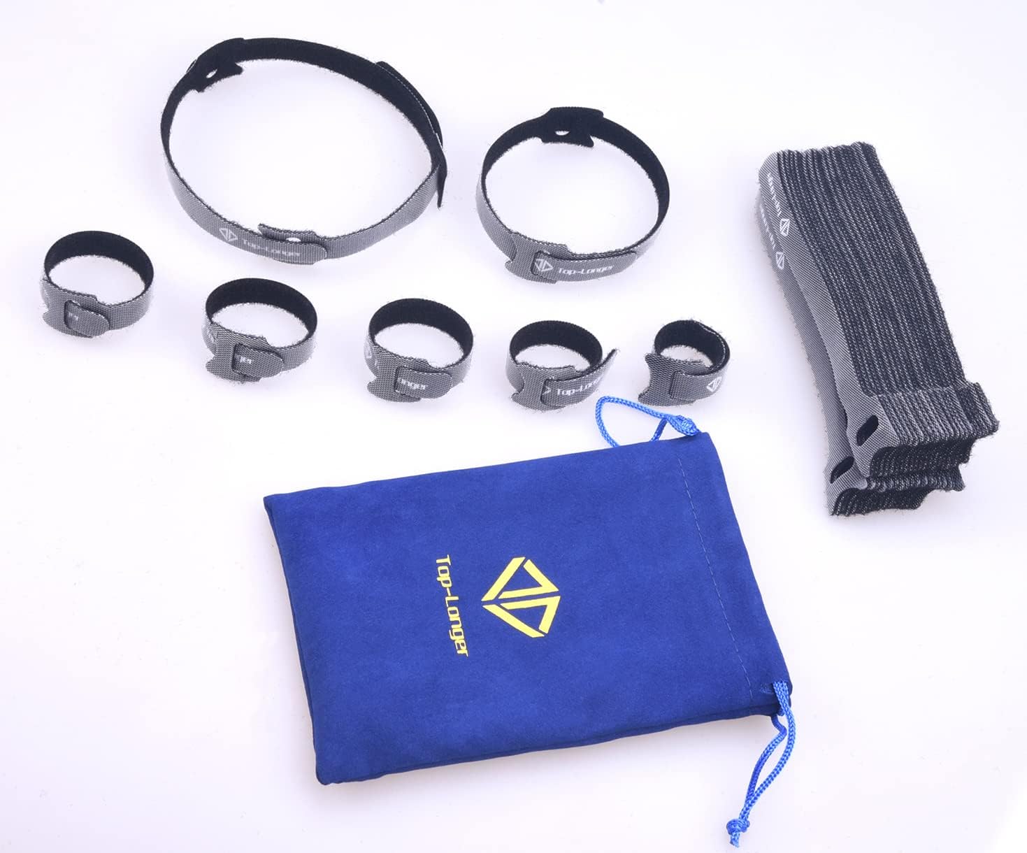 50-Pack Reusable Cable Strap Ties with Self Hook & Loop – Durable Cord Organizers for Wires, Cables & Electronics – Comes with Stylish Fabric Gift Bag – Ideal for Home, Office, Travel