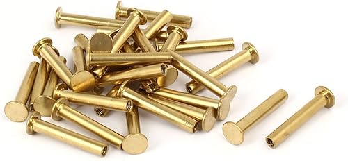 IIVVERR Álbum de fotos de metal chapado en latón Tornillo de unión Poste de acoplamiento Tuerca de conexión 0.197 inx1.181 in 30pcs (Álbum de fotos