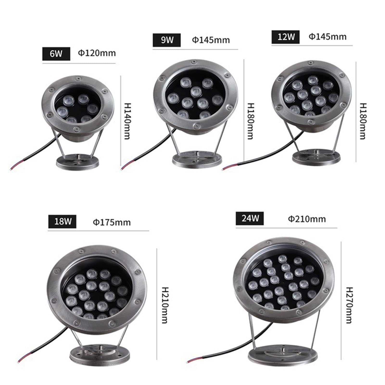 Podwodne oświetlenie stawu z regulowanym kątem - 12 V oświetlenie fontannowe do inżynierii zewnętrznej, oświetlenie basenu, kolorowe reflektory, wodoodporny reflektor IP68(Green,9W)