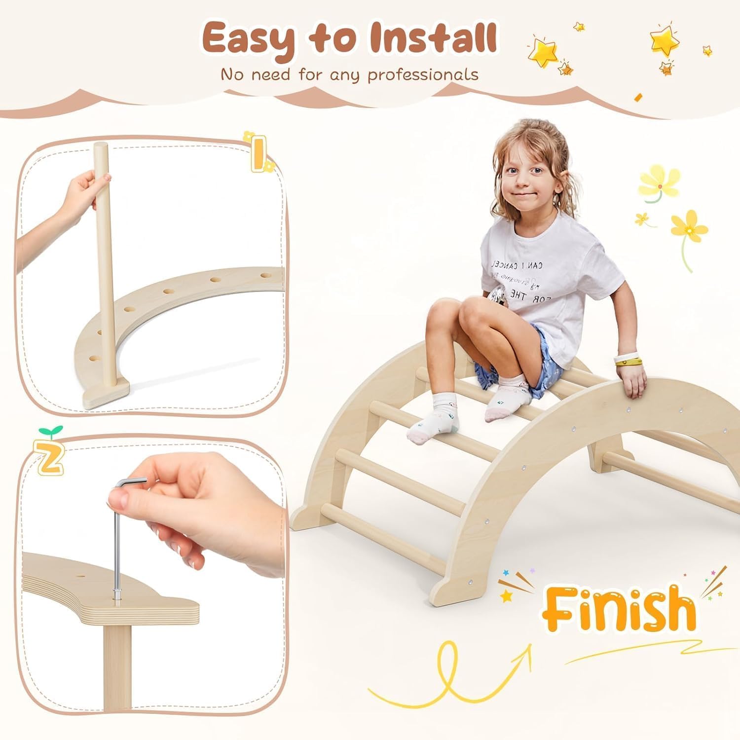 Kit Triangle D'Escalade Montessori, Échelle D'Escalade, Aire De Jeux Interieure Triangle Avec Rampe 96499089