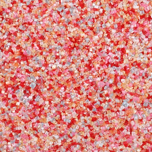 Image of Rainbow Sanding Sugar Sprinkles, 4.6 oz Edible Colorful Red Pink Sugar Crystals for Baking Topping, Cupcakes, Cookies, Ice Cream & Cake Decorating, Wedding Party Birthday Christmas Holiday Supplies