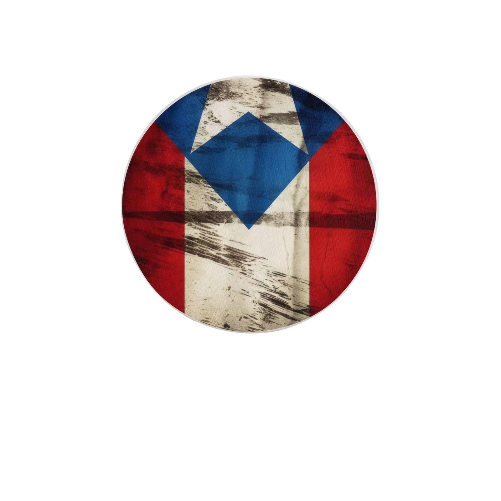 Puerto Rico Flag Absorbent Drink Coasters Diatomaceous Round Coaster 4 Inch Reusable Cup Coasters Set 4pc