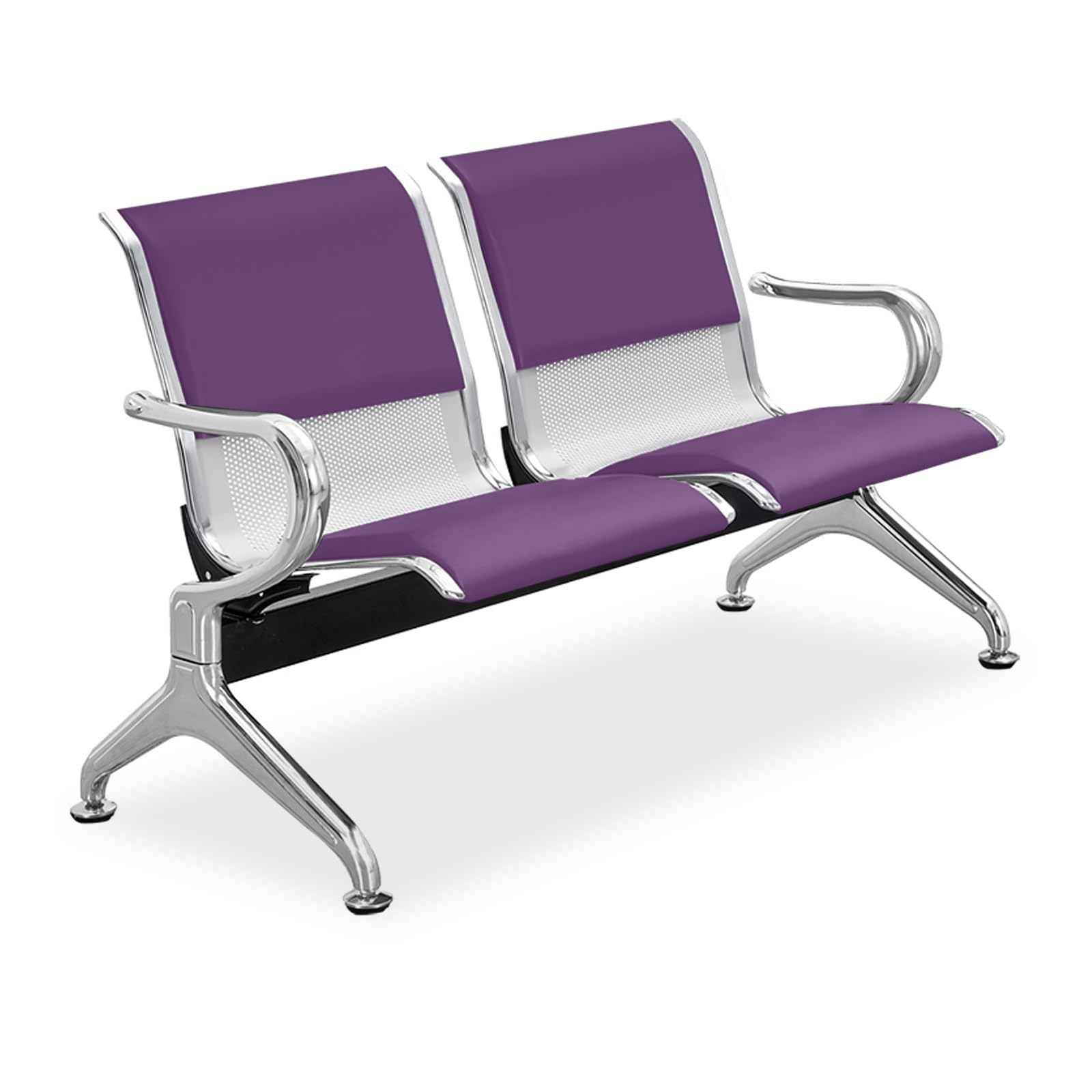 AYCDL Reception Bench with Armrests, Comfortable Leather Cushion & Backrest-Stylish Furniture for Office, & Waiting Areas,Blue,Violet