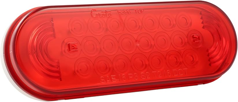 Grote 53962 Supernova Oval LED Stop Tail Turn Light - Red, Grommet Mount