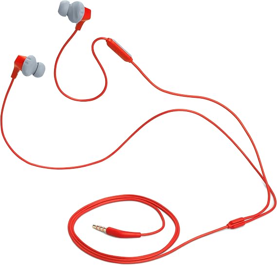 JBL ENDURANCE RUN2 Wired Earphones IPX5 Waterproof/1-Button Remote with Magnet/3.5mm Plug Coral JBLENDURRUN2COR Small
