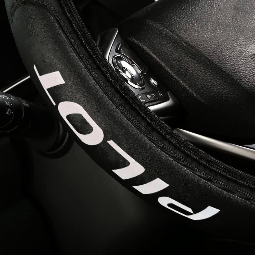 Leather Steering Wheel Cover Compatible with Pilot Car Universal Size