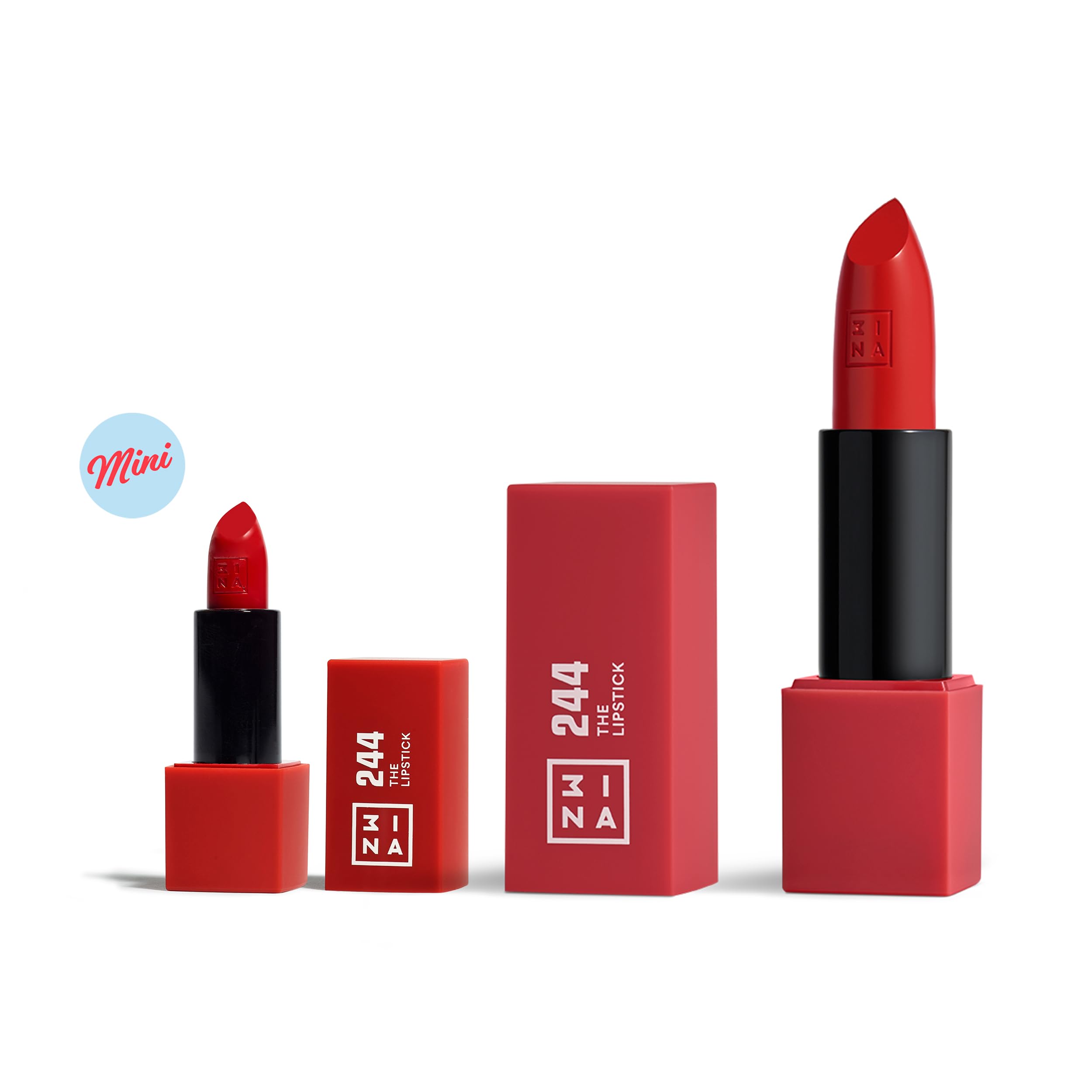 3INA MAKEUP - The Lipstick 244 (Mini) - Red Lipstick w Vitamin E & Shea Butter to Nourish the Lips - Travel Size Lip Colour - Image 3