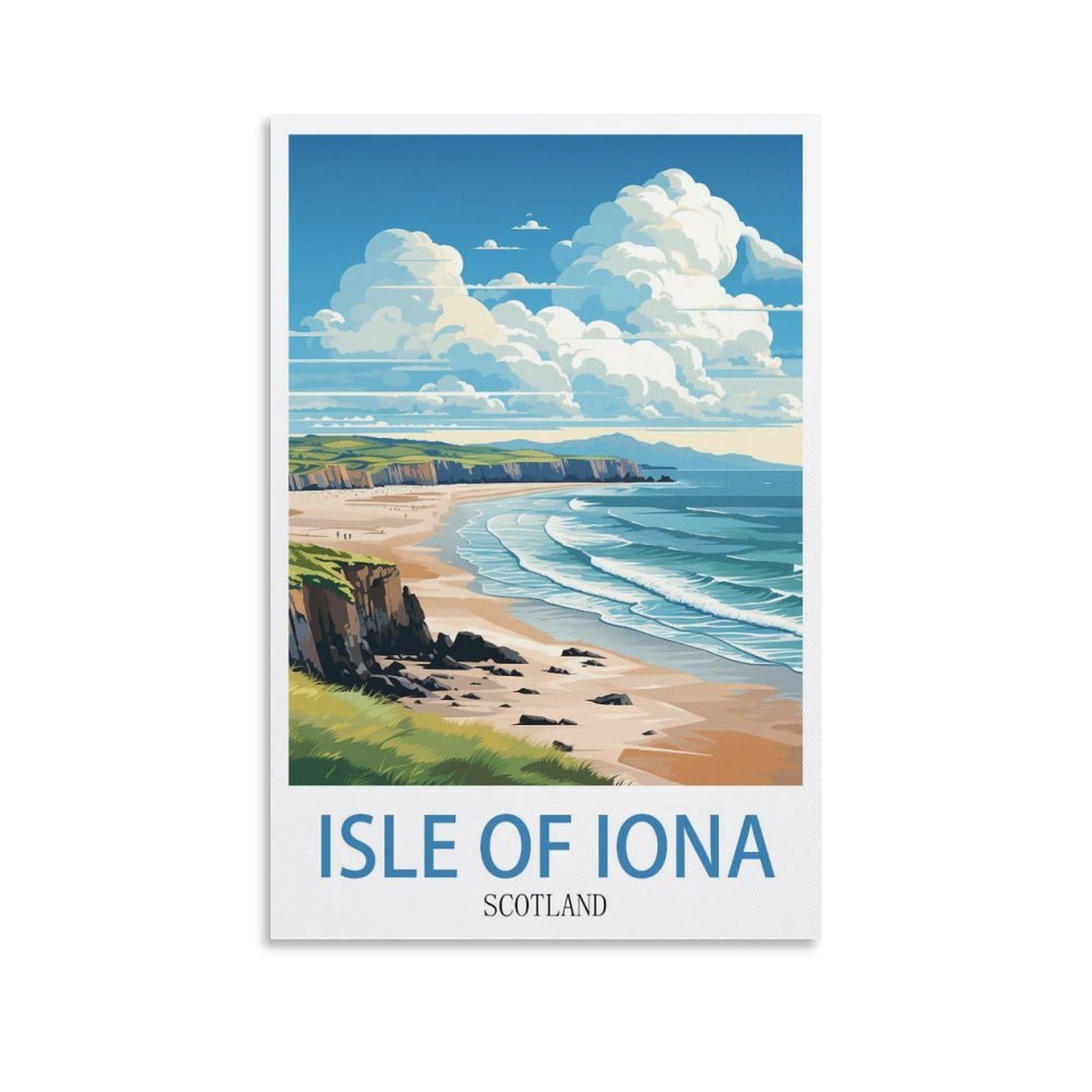 EZMLFA DIY Diamond Painting,Isle of Iona Scotland 5D Diamond Art DIY Cross Stitch Crystal Rhinestone Embroidery Pictures Craft for Home Wall 30x40cm