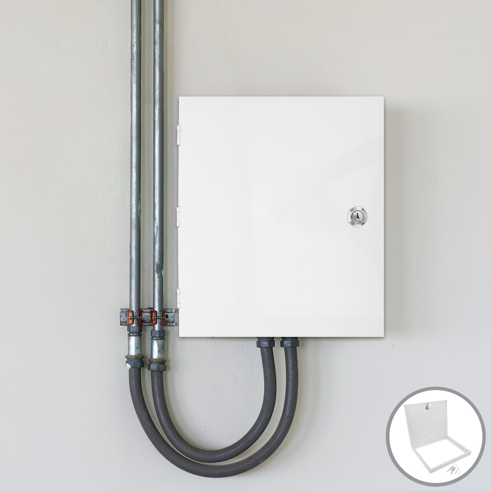 Garneck Couvercle de Verrouillage pour Boîte de Prise Électrique Couvercle de Remplacement pour Boîte Électrique Protection avec Serrure de Jonction de Compteur